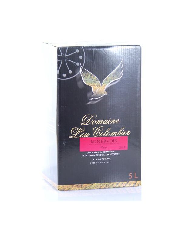 Cubi de vin rouge 5 lites AOC Minervois achat / vente BIB vin rouge