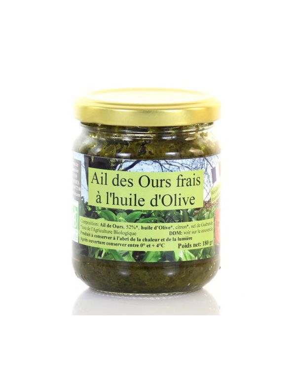 Ail des Ours frais et bio à l'huile d'Olive - Ferme de Capcinier
