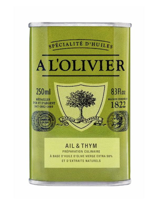 Huile d'olive Ail et Thym bidon de 250 ml