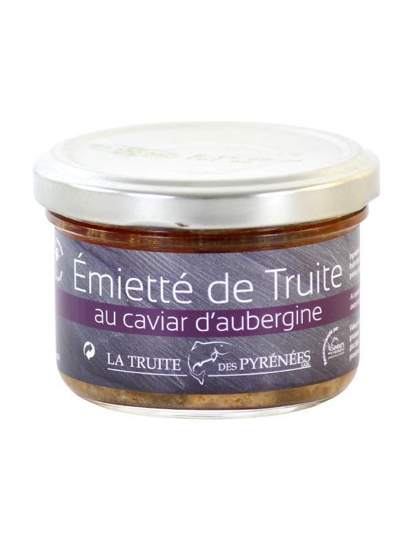 Emietté de truite au Caviar d'aubergine, pot de 90 g