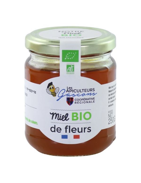 Miel de Fleurs Bio non Pasteurisé en pot de 250 g - Achat / Vente