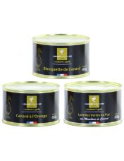 Plats cuisinés autour du canard par lot de 3 conserves