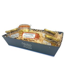 Corbeille garnie de produits du terroir du Sud-Ouest