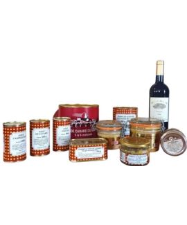 Coffret gastronomique de luxe avec foie gras d'oie et foie gras de canard entier
