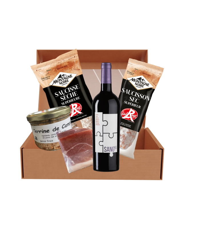 coffret cadeau gourmand vin et charcuterie
