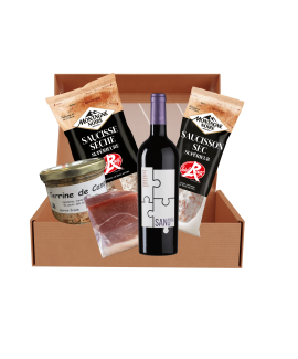 coffret cadeau gourmand vin et charcuterie