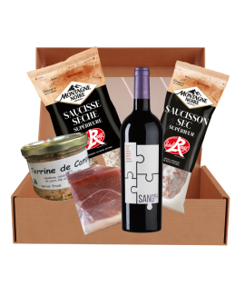 coffret cadeau gourmand charcuterie et vin