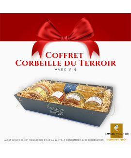 Corbeille garnie de produits du terroir du Sud-Ouest