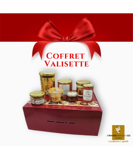 Valisette remplie de produits du terroir avec foie gras