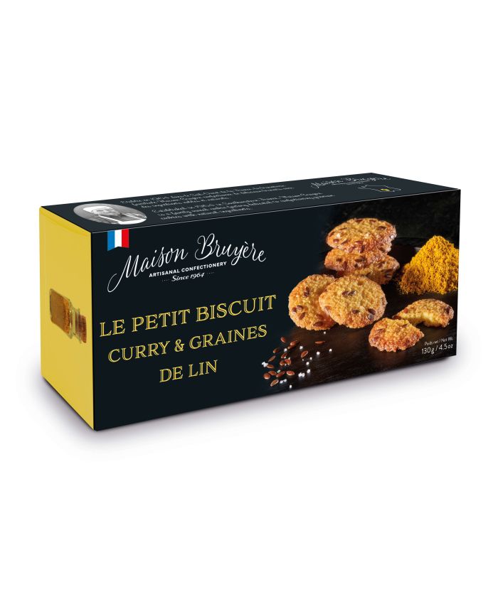 Biscuits apéritifs curry et graines de lin Biscuits artisanaux fabrication française