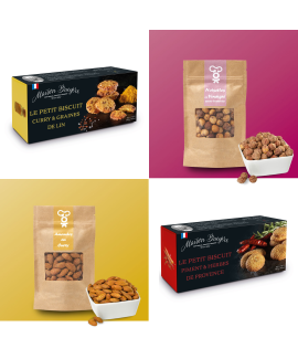 Lot Biscuits Apéro : fruit sec et biscuit salé - Maison Bruyère