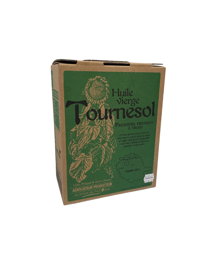 Huile de tournesol française vierge en BIB 3 L – Maison Fraysse