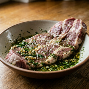 Araignée de porc marinée façon maitre d'hôtel