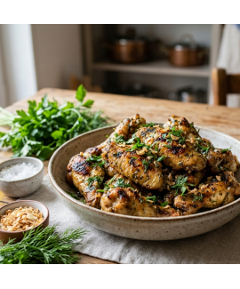 Manchon de poulet mariné saveur maître hôtel