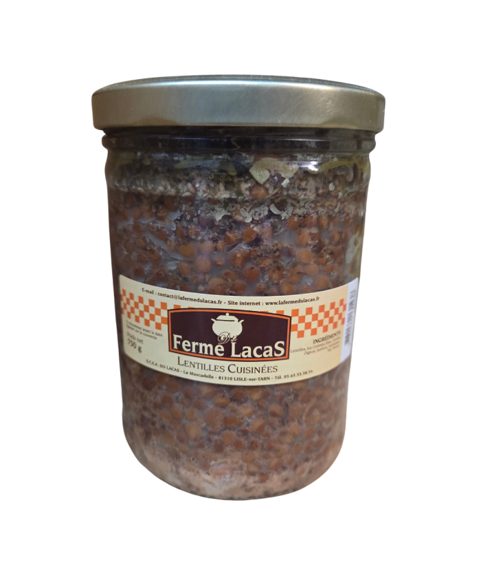 Lentilles cuisinées en bocal