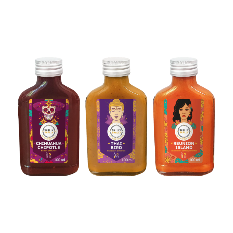 Coffret Dégustation Piquant - 3 Sauces, Force 5 à 9/12