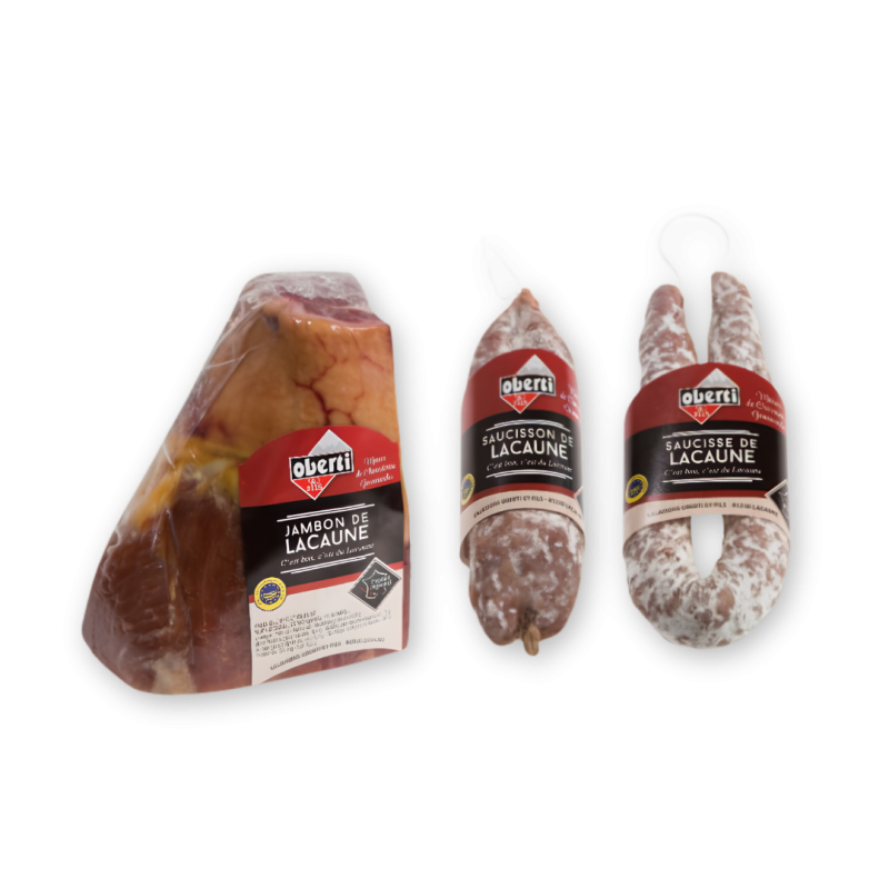 Box charcuteries IGP Lacaune - saucisson, saucisse et un quart de jambon