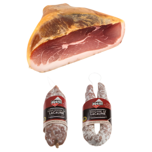 Box charcuteries IGP Lacaune - saucisson, saucisse et un quart de jambon