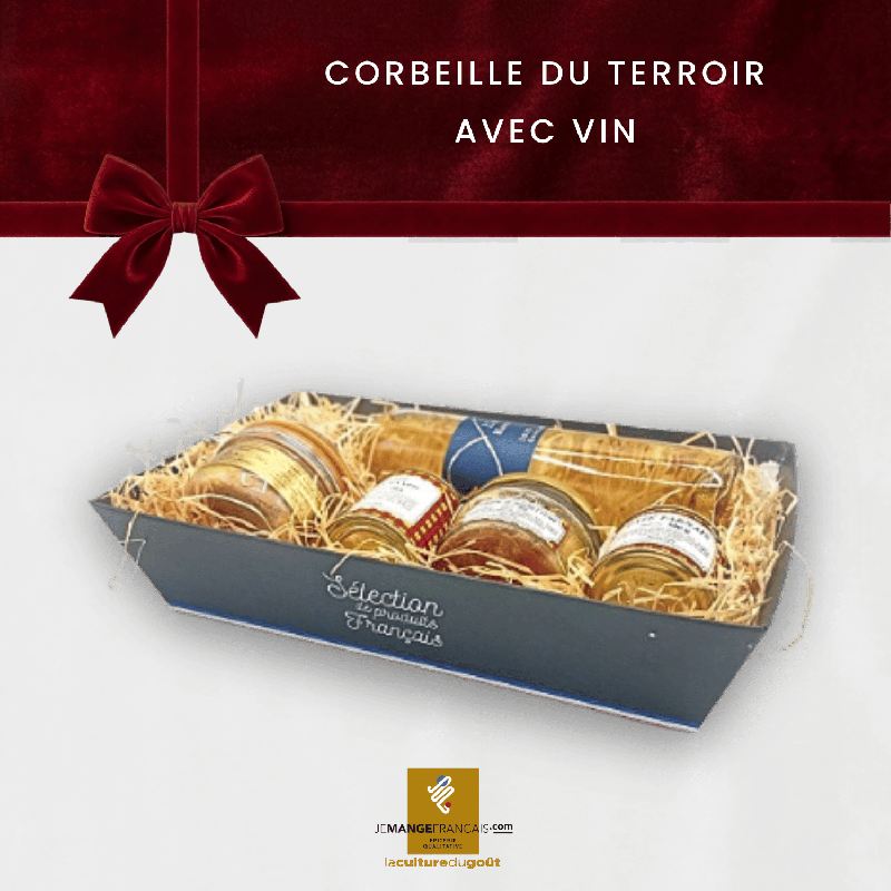 Corbeille garnie de produits du terroir du Sud-Ouest