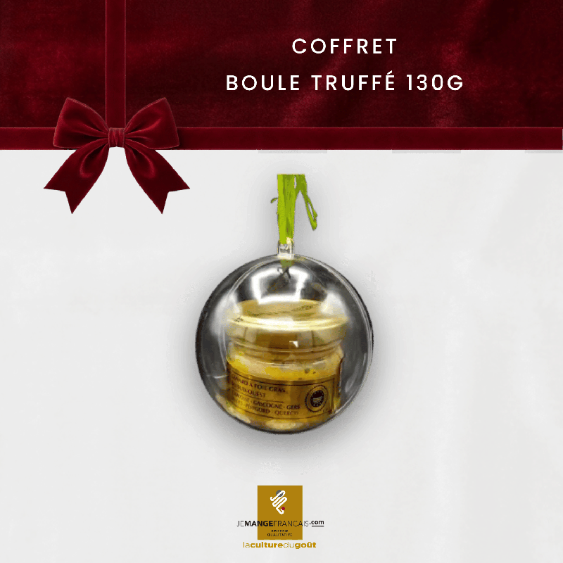 Boule de Noël originale remplie d'un bocal de Foie Gras 45 g