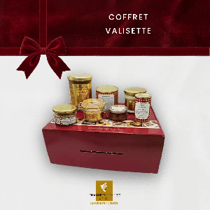 Valisette remplie de produits du terroir avec foie gras