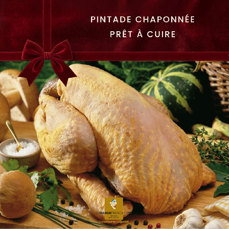 Pintade Chaponnée Prête à Cuire - Noël