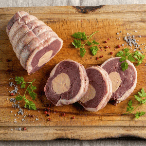 Rôti de canard au foie gras frais