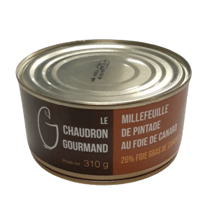 Millefeuille de pintade au foie de canard – 20 % foie gras – Terrine fine