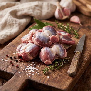 Gésiers de canard crus - mise en scène