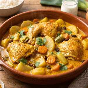 Poulet au Curry plat cuisiné pour 2 personnes - mise en scène