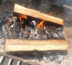 feu de bois grillade côte de boeuf