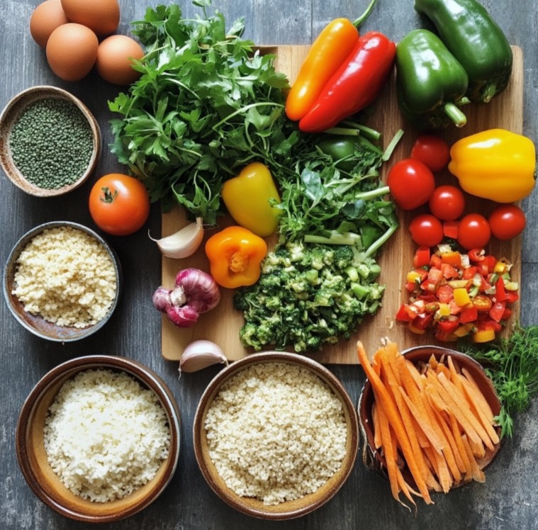 repas equilibre avec des produits de saison